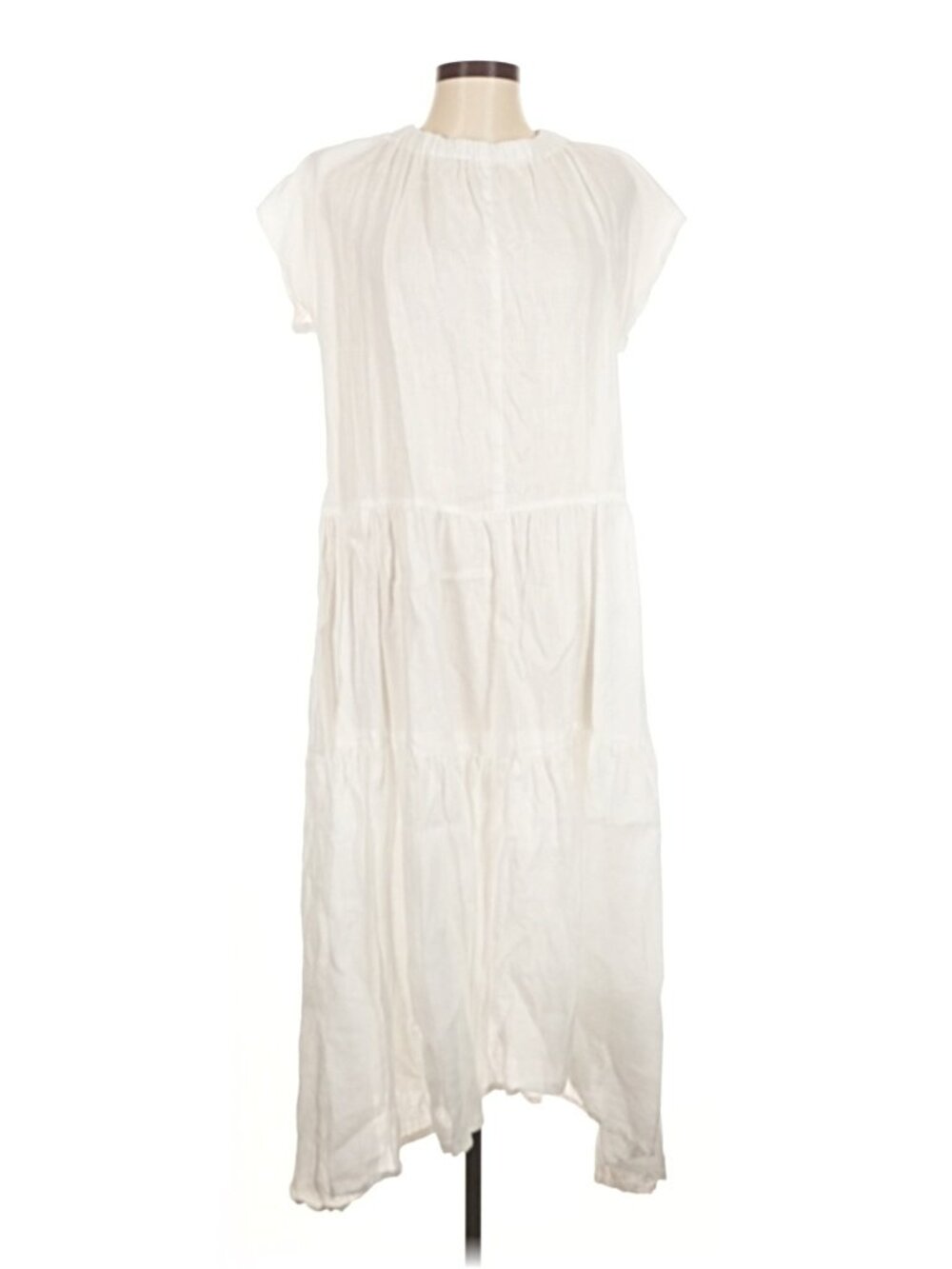 Greek Archaic Kori Ivory Mock Neck Midi Dress